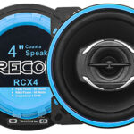 RCX4 Echo Series 4-Inch Car Audio Coaxial Speaker System, Sold in Pairs
