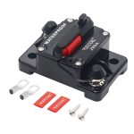 RCB200 Amp Waterproof Circuit Breaker with Switch Manual Reset for Car RV Marine Automotive Stereo Audio Electronic System Include Ring Terminal Heat Shrink Sleeve and Screws