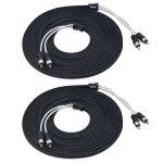 PCI217-2 Recoil 2PCS Premium 100% Oxygen Free Copper 17ft 2-Channel RCA Audio Interconnects Cable, Double Shielded with Noise Reduction