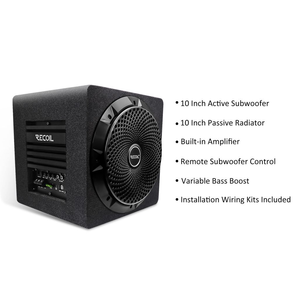 SW10P Car Audio 10 Inch Active Subwoofer with Passi…
