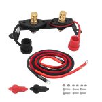 BJP-K UTV Remote Battery Charging and Jump Posts, Battery Terminals Relocation Kit with 4 Gauge Tinned OFC Cable & Mounting Bracket, Quick & Easy Charging, for UTV ATV Slingshot Car Trucks RV Tractor Boat