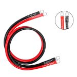 SPG4-3 True Spec 4 Gauge 3Ft Battery Inverter Cable Sets, Tinned 99.99% Oxygen Free Copper Wire with 3/8” Heavy Duty Ring Terminals for Solar, Auto, Car, RV, UTV, ATV, Motorcycle, Bike & Marine