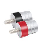 BTA6 Battery Terminal Adaptor M6 Screw to SAE Top Posts, Solid Brass, Marine-grade Satin Chrome Finish, Positive & Negative Pair
