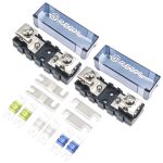 MFHA-2 2 Packs 0/2/4 Gauge Modular Inline ANL & mini-ANL Fuse Blocks with Jumper Bars to Create Distribution Block, Fuse and Negative Combo Blocks, 6PCS 60A, 80A, 100A Mini-ANL Fuses Included19