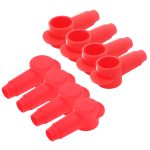 STC10-8R 8 Pack Silicone Terminal Covers for Alternator Battery Stud and Power Junction Blocks, Fits 2AWG to 1/0AWG Wire, 8pcs Red
