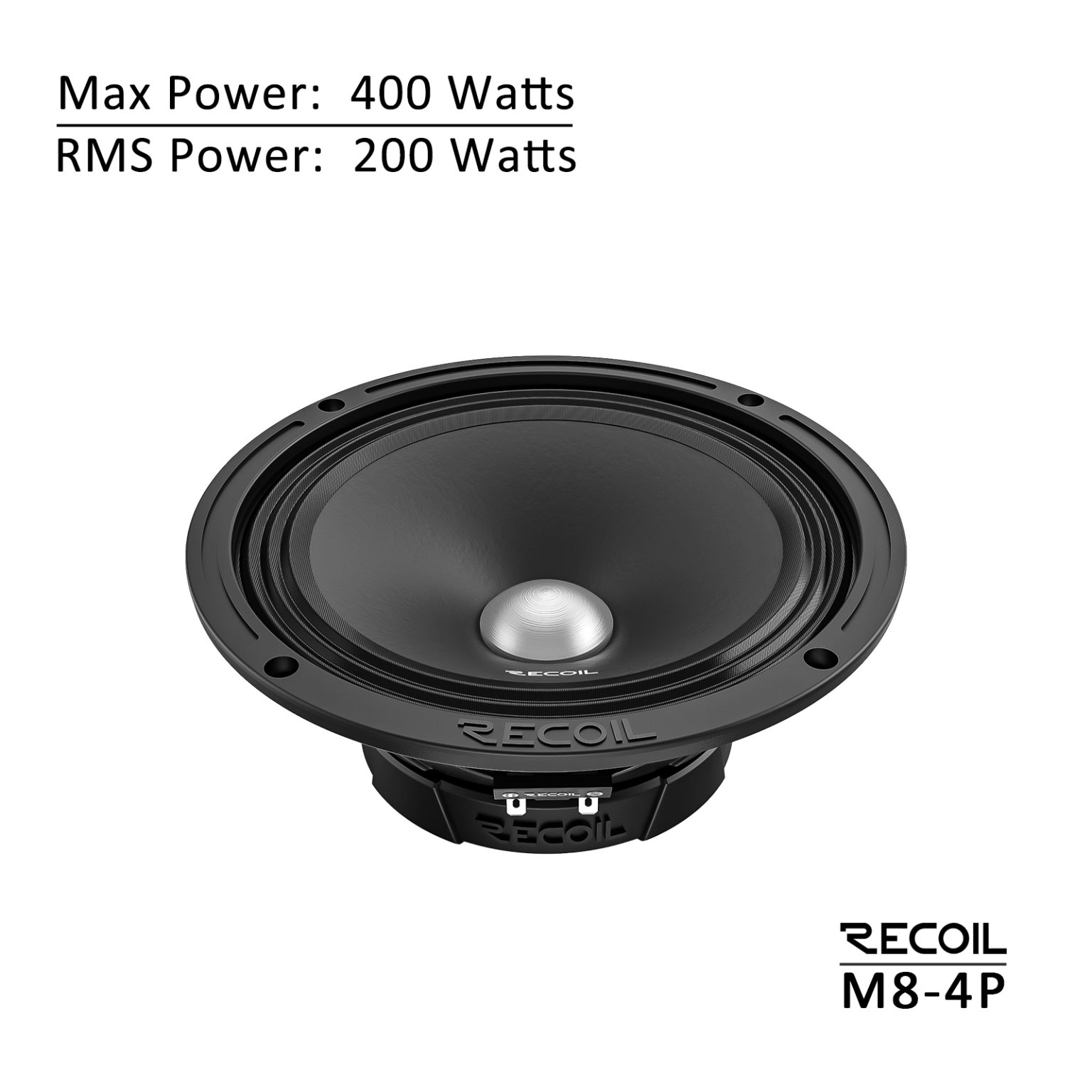 Bass Rockers BRM4v2 4" 8 Ohm Mid-Range Speakers – 100W RMS, Metal Basket, Sold As A Pair