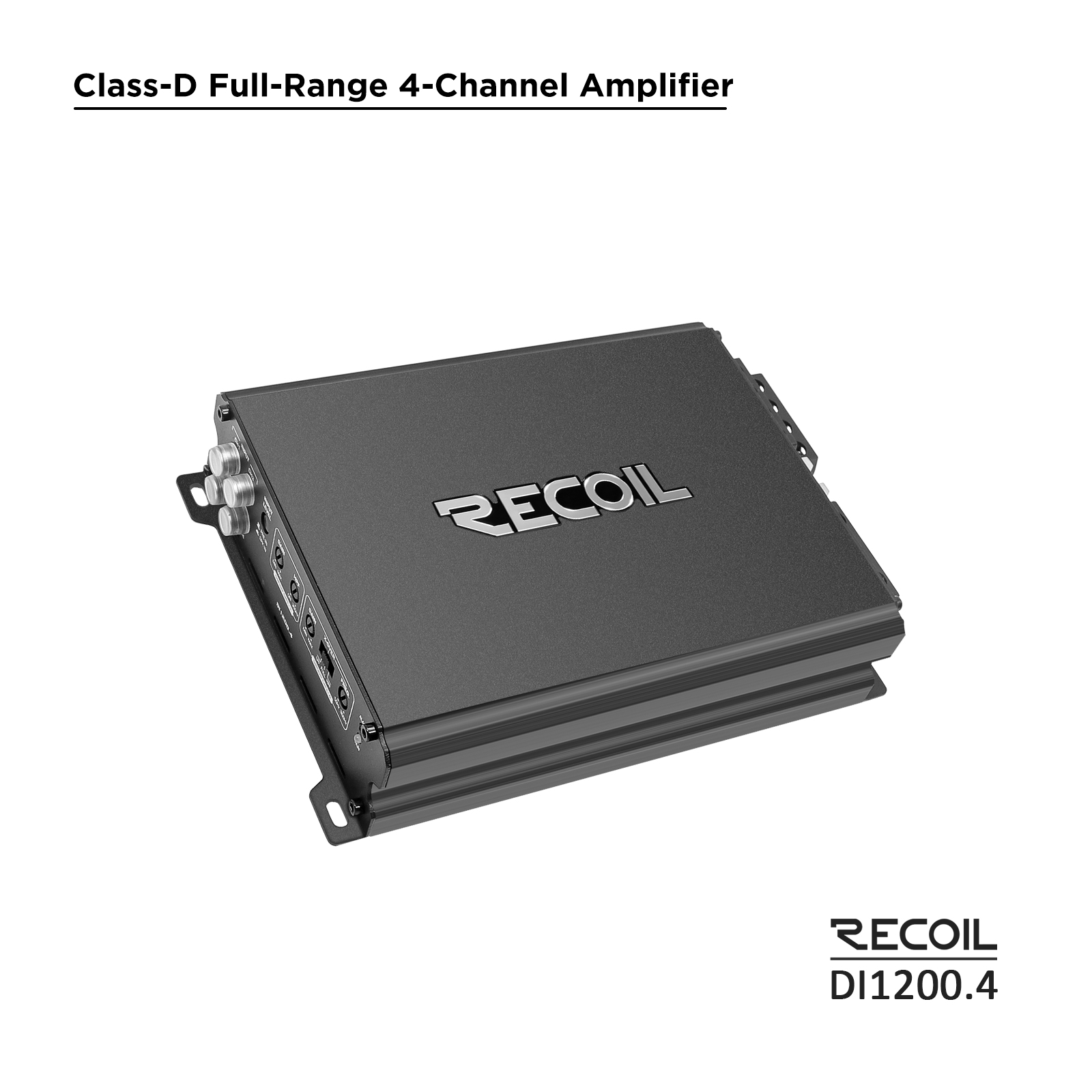 DI1200.4 Full-Range Class-D 4-Channel Car Audio Amplifier, 2,400 Watts, 2-4  Ohm Stable, MOSFET Power Supply, Bridgeable