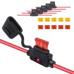 FHL16-5 5 Pack 16AWG LED Indicator ATC/ATO Inline Fuse Holder with 10pcs 5A & 10A ATC/ATO Fuses