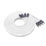 RMI417 Echo Plus Series Tinned Oxygen Free Copper 4-Channel 17ft RCA Audio Interconnects Cable for High-End Car Audio, Marine, Motorcycle & UTV/ATV Audio, Triple-Shielded with Noise Rejection for Tough Environment