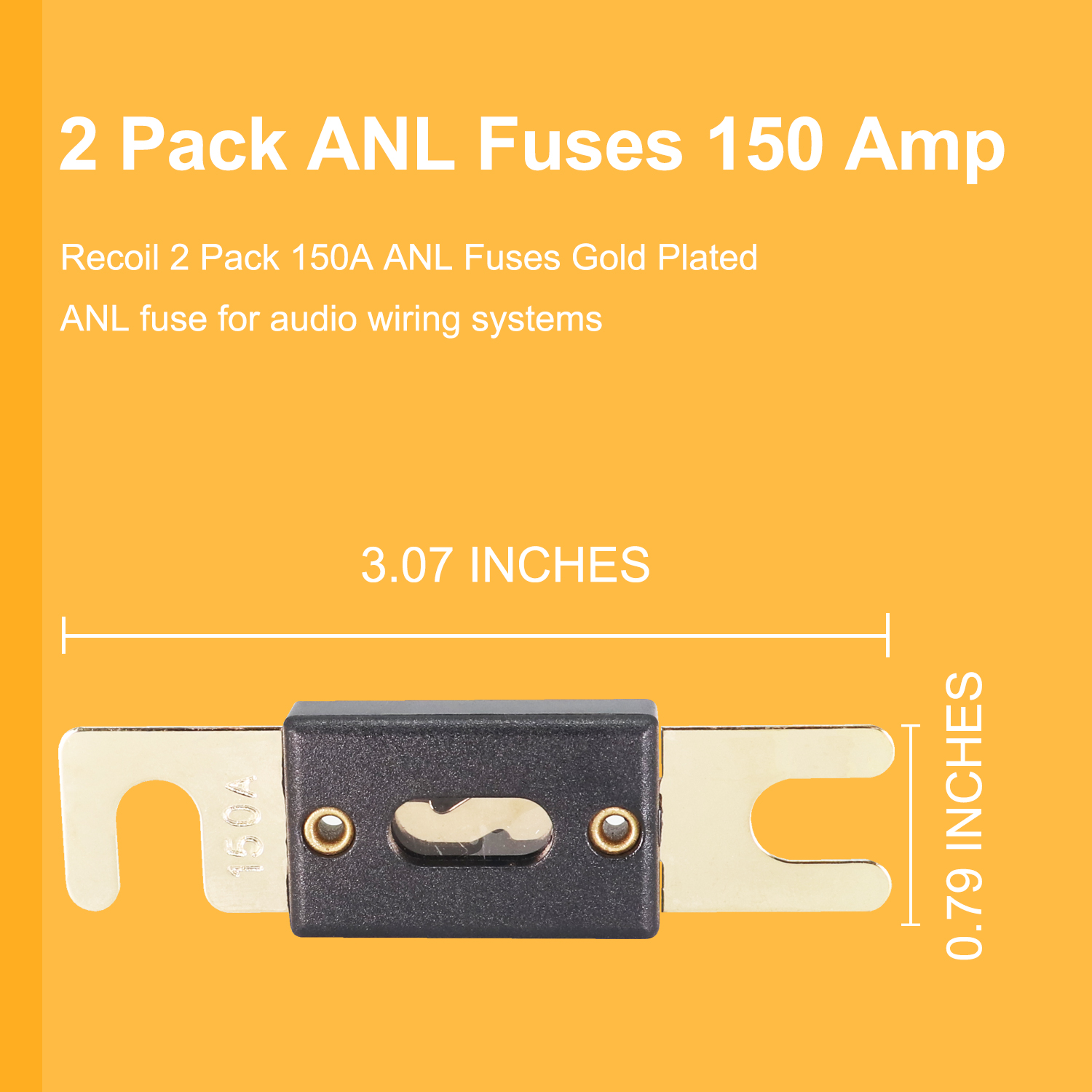 thumbnail image 2 of ZOOKOTO 5 Pack 300A ANL Fuses - Gold Plated, High Amp For Car Audio & Wiring 2 of 11