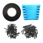 SWSS-K1 Wire Harness Soldering Holder Kit, 1PC 5 Slots Silicone Wire Leads Clamp Stand, Holds 30AWG to 12AWG Wires, 100PCS Heat Shrink Tubing, 1PC 3/4” X 50Ft Electric Wire Harness Cloth Tape