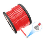 SP4-150 True-spec 4AWG Tined OFC Shiny Red PVC Power Wire, 150ft/Wooden Spool