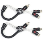 PCI1M Pair Premium RCA Audio Y-Adaptor Cables, 1 Male to 2 Feale Connectors, 100% Oxygen Free Copper, Double Shielded with Noise Reduction