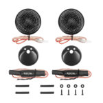 LET1 L-3 Series 1-Inch Car Audio Component Neodymium Silk Dome Tweeters with Pro Capacitors, Pair