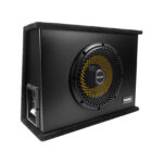 LAS10 10" Shallow Active Powered Subwoofer with Built-in Amplifier | 600W Peak | Under-Seat Car Sub | High-Level Input | Remote Bass Control | Easy