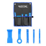 PTK5 5-Piece Auto Trim Removal Tool Kit - No-Scratch Pry Tool Set for Car Audio Installation, Dashboard Window Molding Panel Fastener Remover Kit, Blue, Carry Bag Included