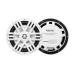 M0-8W 8-Inch 2-Way Marine Coaxial Speakers, 140W RMS (Pair) / 280W Max (Pair), 4Ω, Weatherproof Boat Speakers, White Grilles